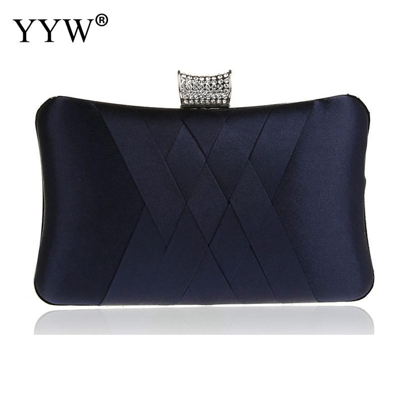 YYW Frauen Abendgesellschaft Neue Dame Handtasche Mit Kette Schulter Handtaschen Bolsas Mujer Kleinen Geldbeutel Schild Kupplungen: dunkel Blau