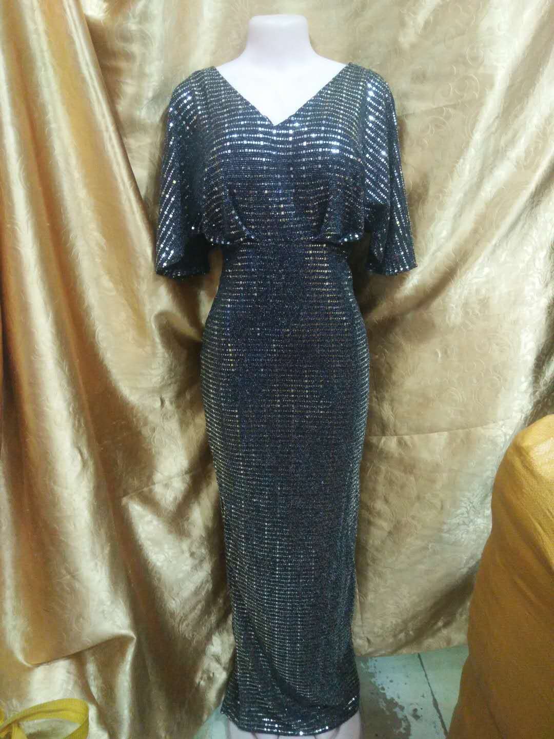 elegent style african women beauty plus size long dress M-XL: Gray / M