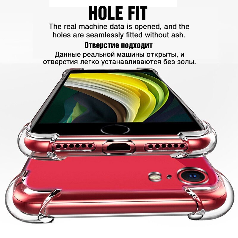 Di lusso Antiurto Cassa Del Telefono Del Silicone Per il iPhone SE 2020 6 6s 7 8 Più di 11 Pro X XS MAX XR Caso Trasparente di Protezione Della Copertura Posteriore