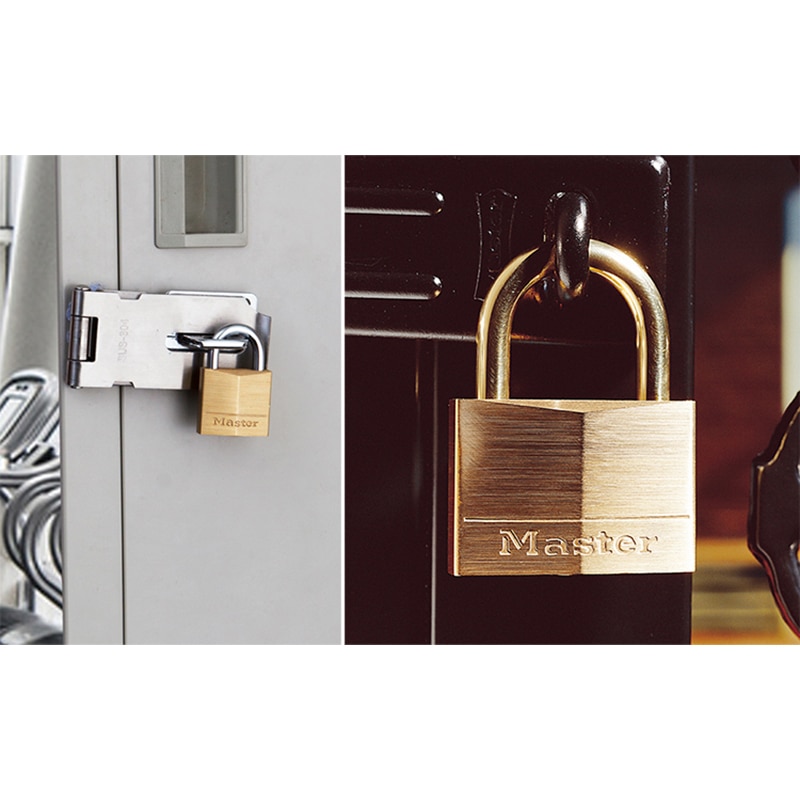 Master Lock Massief Messing Hangslot Outdoor Indoor Waterdichte Keyed Lock voor Rugzakken, Aktetassen, Tackle dozen, kluisjes sloten