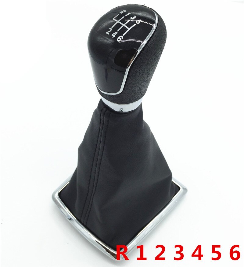 Pomello Del Cambio Ghetta Stivale 5/6 Velocità Per Ford Fiesta MK7 Messa A Fuoco MK2 FL NK3 C-max FL B-max S-max Galaxy MK3 Kuga Transit: 6 Speed Black