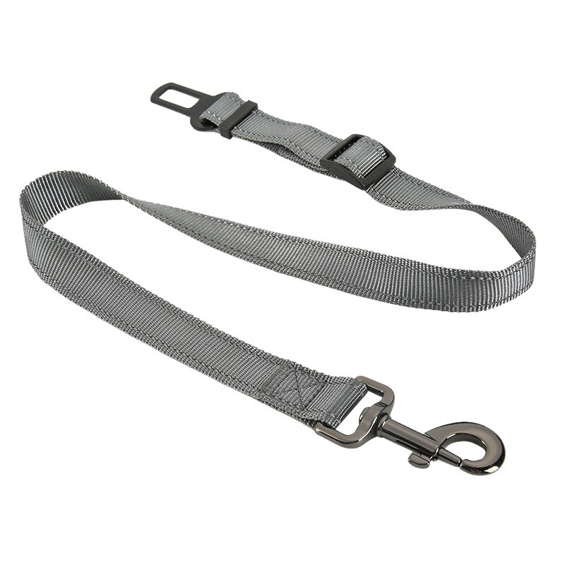 Verstelbare Hond Kat Autogordel Huisdier Autogordel Leash Voor Honden Reizen Tractie Kraag Harness Hondenriem Clip huisdier Product: Webbing Gray