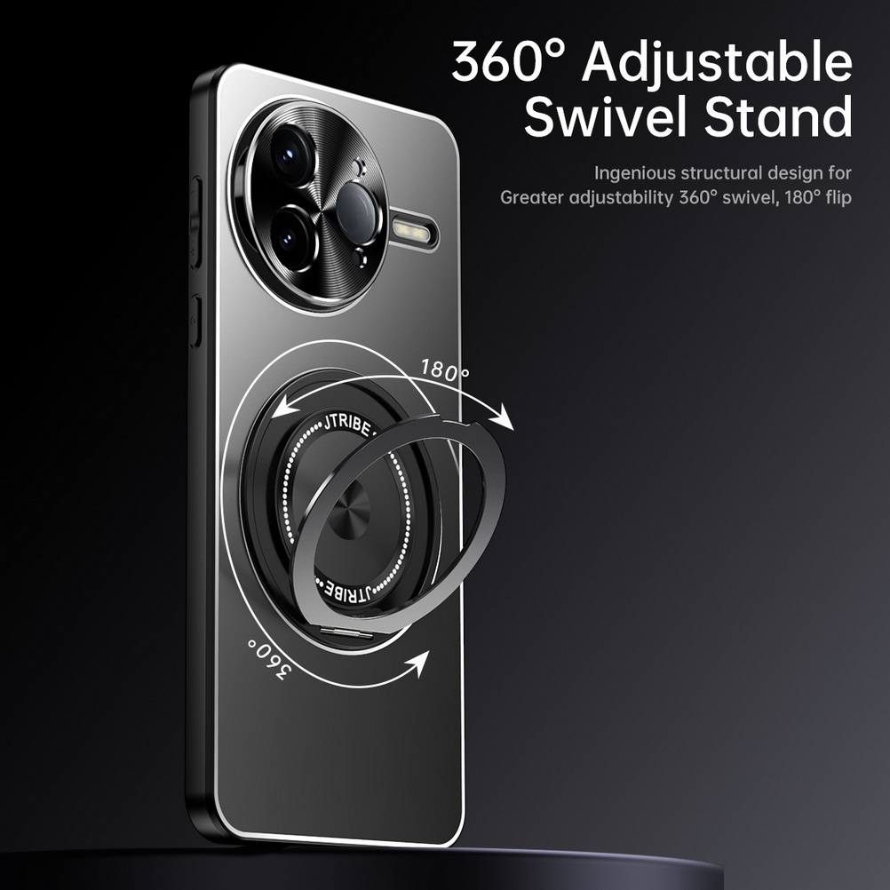 Aluminum Alloy Sandblasted Back Plate Holder KickStand Case For Poco F7 Ultra POCO F7 Pro Poco F5 Pro Camera Protect Cover