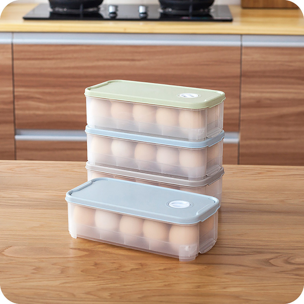 Portable 10 Egg Holder Case Box Refrigerator Crisper Container Kitchen Food Preservation Storage Box Egg Rack Home Food Storage
