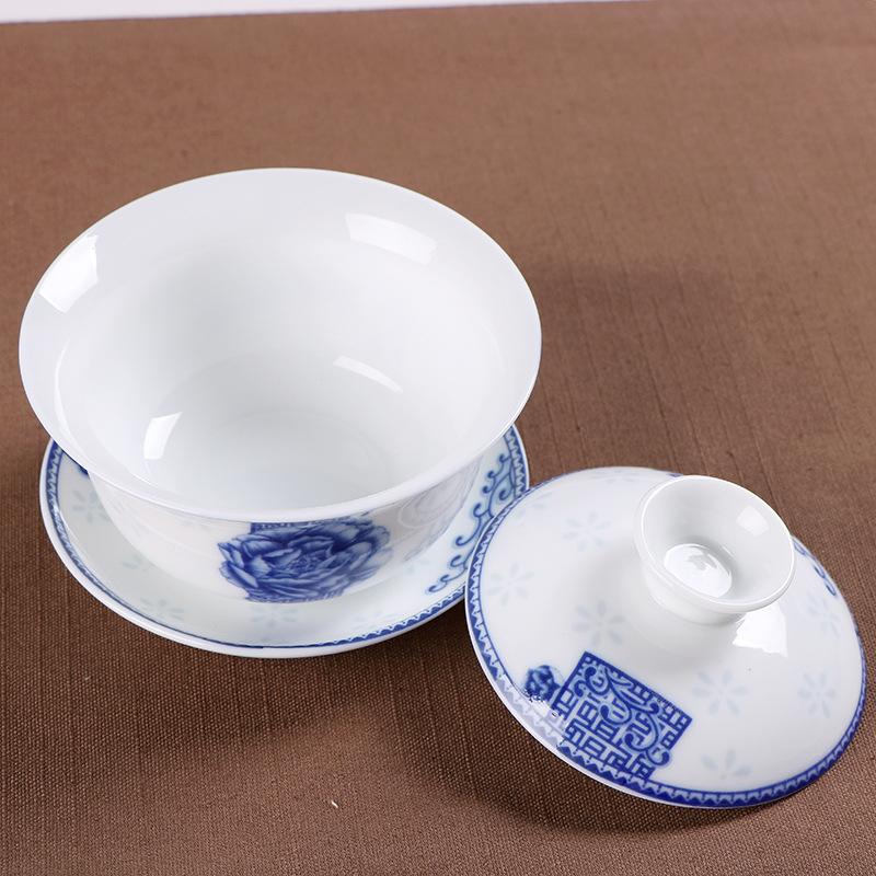 1 stk 150ml keramik gaiwan te terrin kinesisk stil porcelæn grydesæt rejse kedel håndmalet tekopper te tilbehør