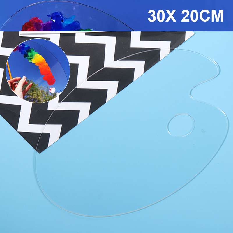 Clear Paint Palette Acrylic Watercolor Gouache Palette Transparent Watercolor Elliptical Palette for DIY Art Craft Painting