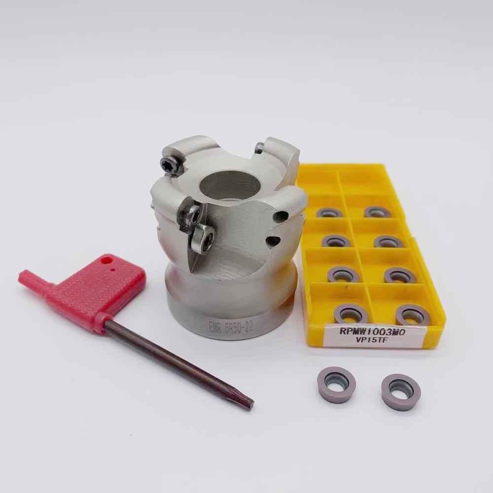 Fraise à Surfacer CNC Avec Insert Rond RPMT1204 - Modèles EMRW 6R50/63/80 - Pour Tournage Métal Haute Précision