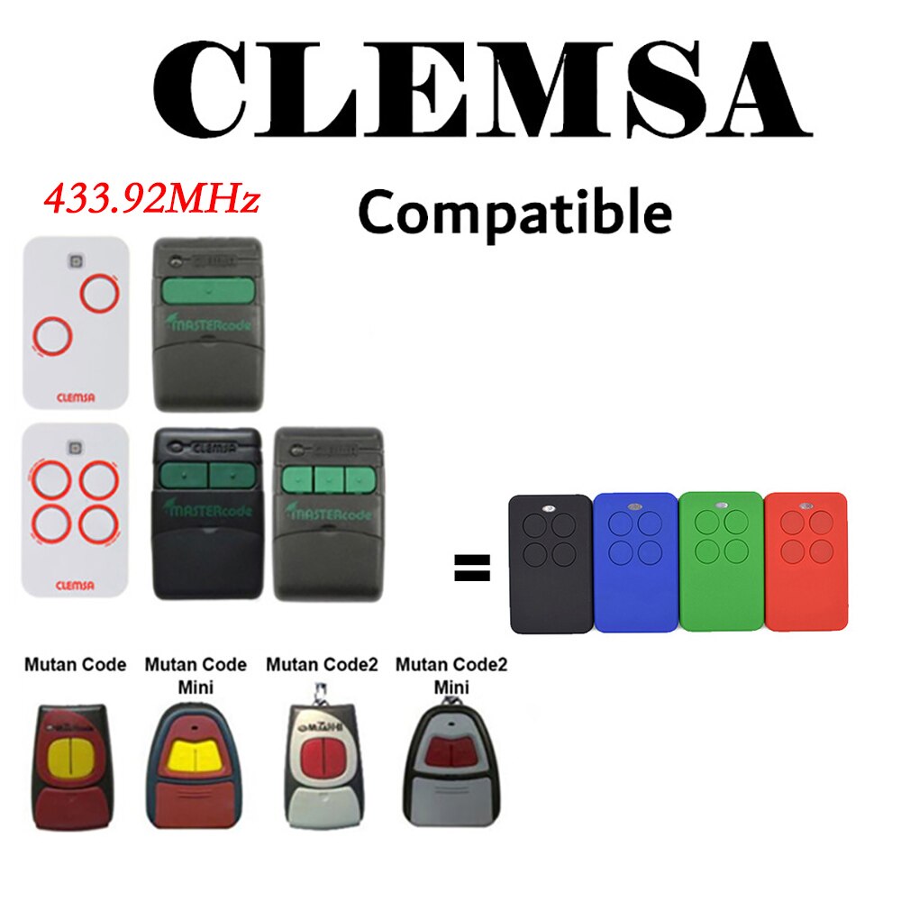 Garagedeur Afstandsbediening Compatibel Forsa TR-1 Forsa TR-2, Forsa TR-4 Zender 433.92Mhz Rolling Code Afstandsbediening Garage