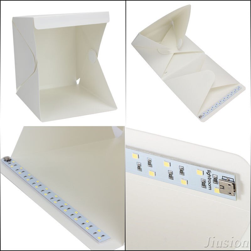 Vouwen Lightbox Studio Soft Box met LED Verlichting Foto Fotografie Witte Doos Mini Lightroom Verlichting Tent Kit Camera Accessoires