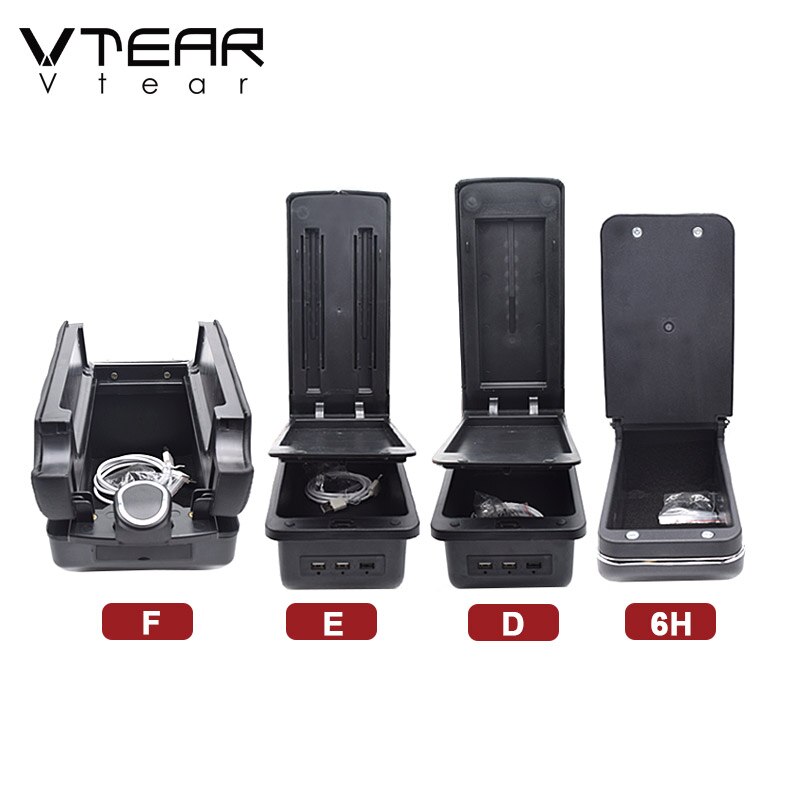 Vtear for Hyundai i20 car armrest leather arm rest usb storage box ABS center console accessories interior parts automobile