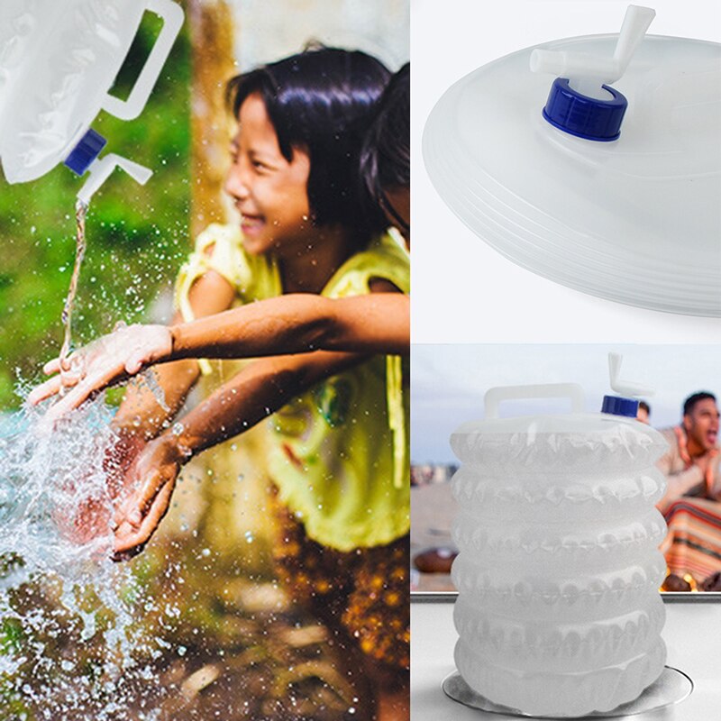 3L Outdoor Camping Opvouwbare Emmer Water Zak Container Met Tap Draagbare
