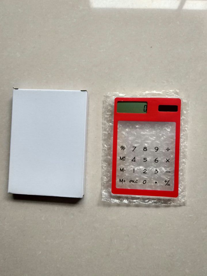 Ultra Slim Mini Non-battery LCD Solar Powered 8 Digit Calculator Touch Screen