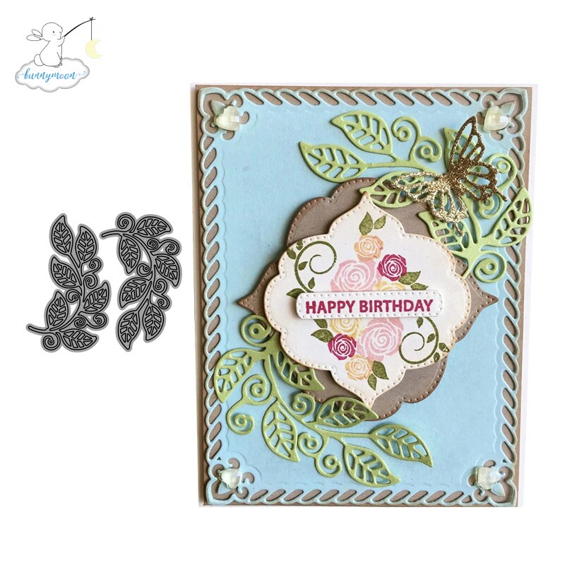 Bunnymoon Two Leaves Metal Cutting Dies Embossing Scrapbooking Stencil Craft Cut Dies For DIY Card Handmade
