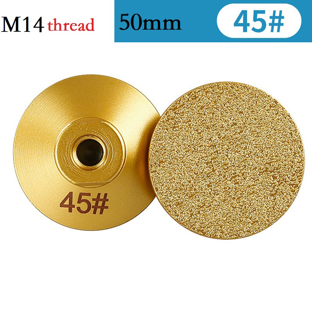 Gelöteter Schleifkopf, Polierscheibe, Schleifscheibe, Betonhärtung, Boden, Metall, 2 Zoll, 50 mm, Carborundum-Schleifen: Brown