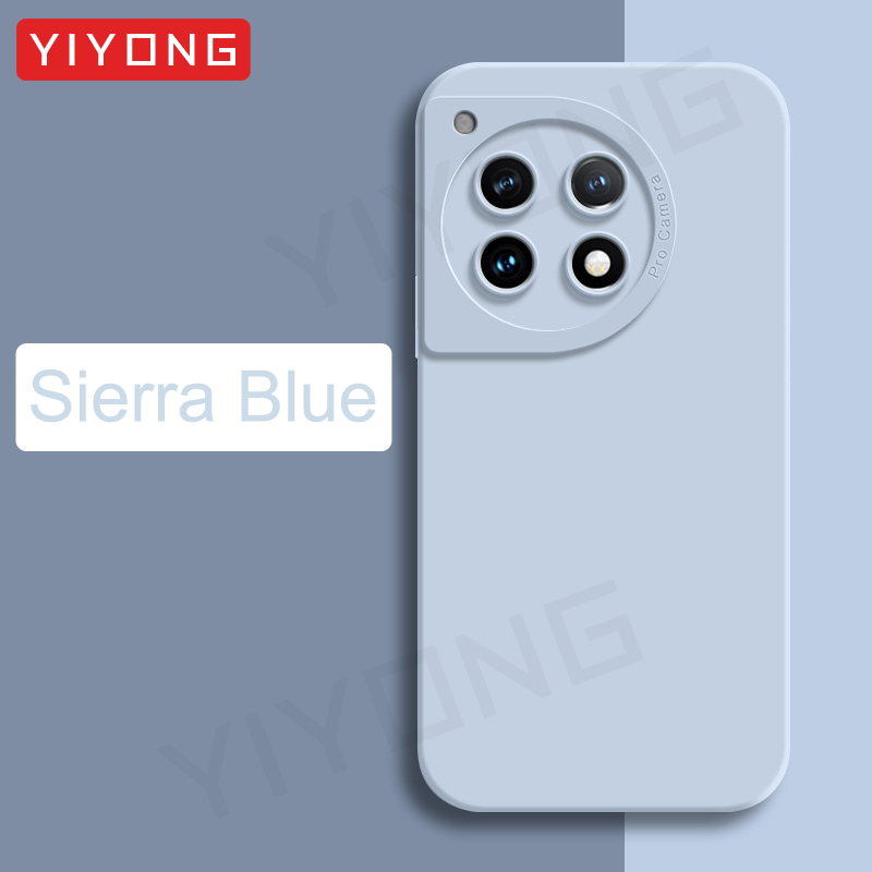 For OnePlus12 Case YIYONG Square Liquid Silicone Soft Cover For OnePlus 12 13 12R 13R One Plus 11 11R OnePlus12R OnePlus13 Cases: Denim / Dark Red