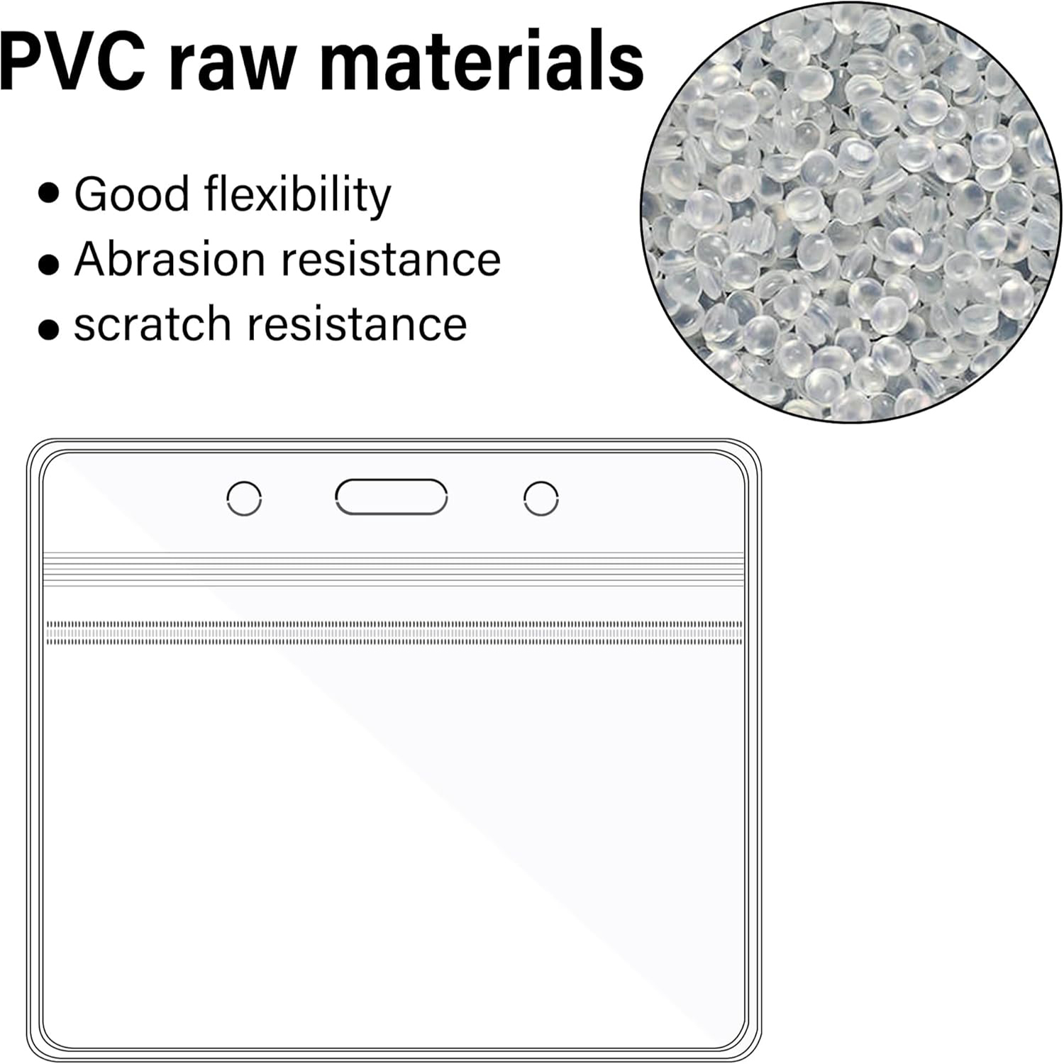 10-30Pcs Horizontal ID Card Badge Holder Waterproof Clear Card Sleeve Case Cover ID Card Protector Pouch with Resealable Zip