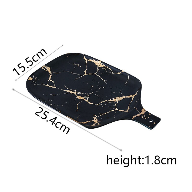 Beste Goud Marmer Glazuren Keramische Party Servies Set Porselein Ontbijt Platen Gerechten Noedelkom Koffie Mok Cup Voor Decoratie: 1PCS8