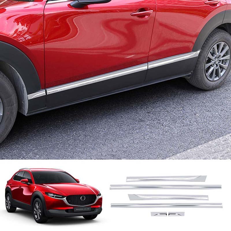 Door sill side body trim For Mazda CX-30 Car sideways side skirts stainless steel Modified pieces: Default Title