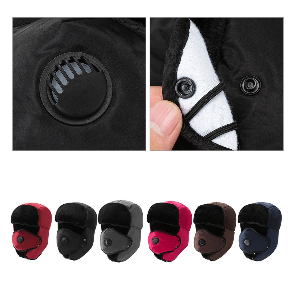 Winter Fluff Cap Outdoor Sports Cap Windproof Warm-Keeping Hat Skiing Hiking Northern Europe Winter Face Cover With Ventilation