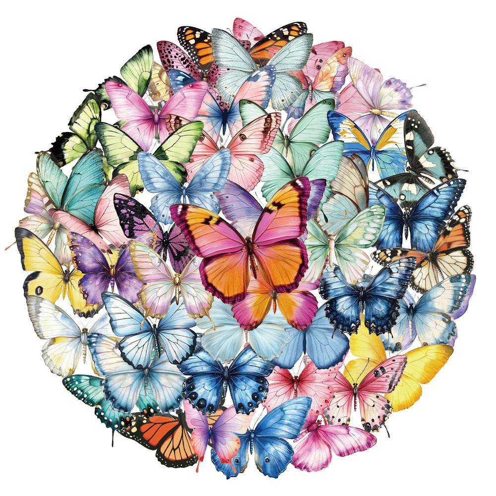 50Pcs Colorful Butterfly Stickers Graffiti Stickers Water Bottle Phone Bicycle Luggage Case Skateboard Children Adult Sticker: Default Title