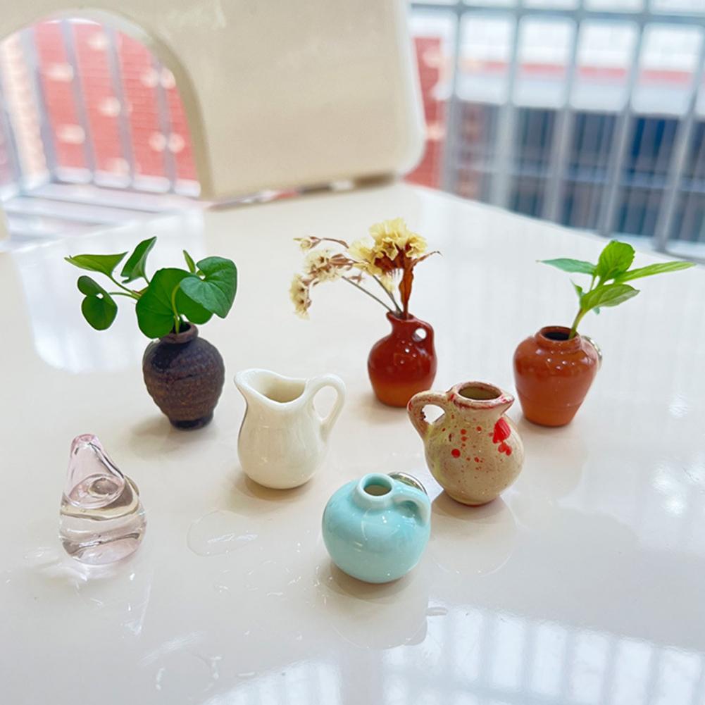 Vase à fleurs en céramique Mini Vase magnétique décor 3d plantes bouteille porte-fleurs réfrigérateur aimant ensemble pour la maison bureau cuisine décor