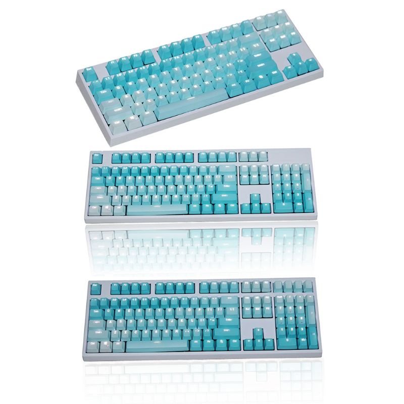 PBT Keycaps 87 104 108 Transparent Lettering Keys Double Shot Injection Backli Key Cap for Mechanical Keyboard 1 Set Replaceable