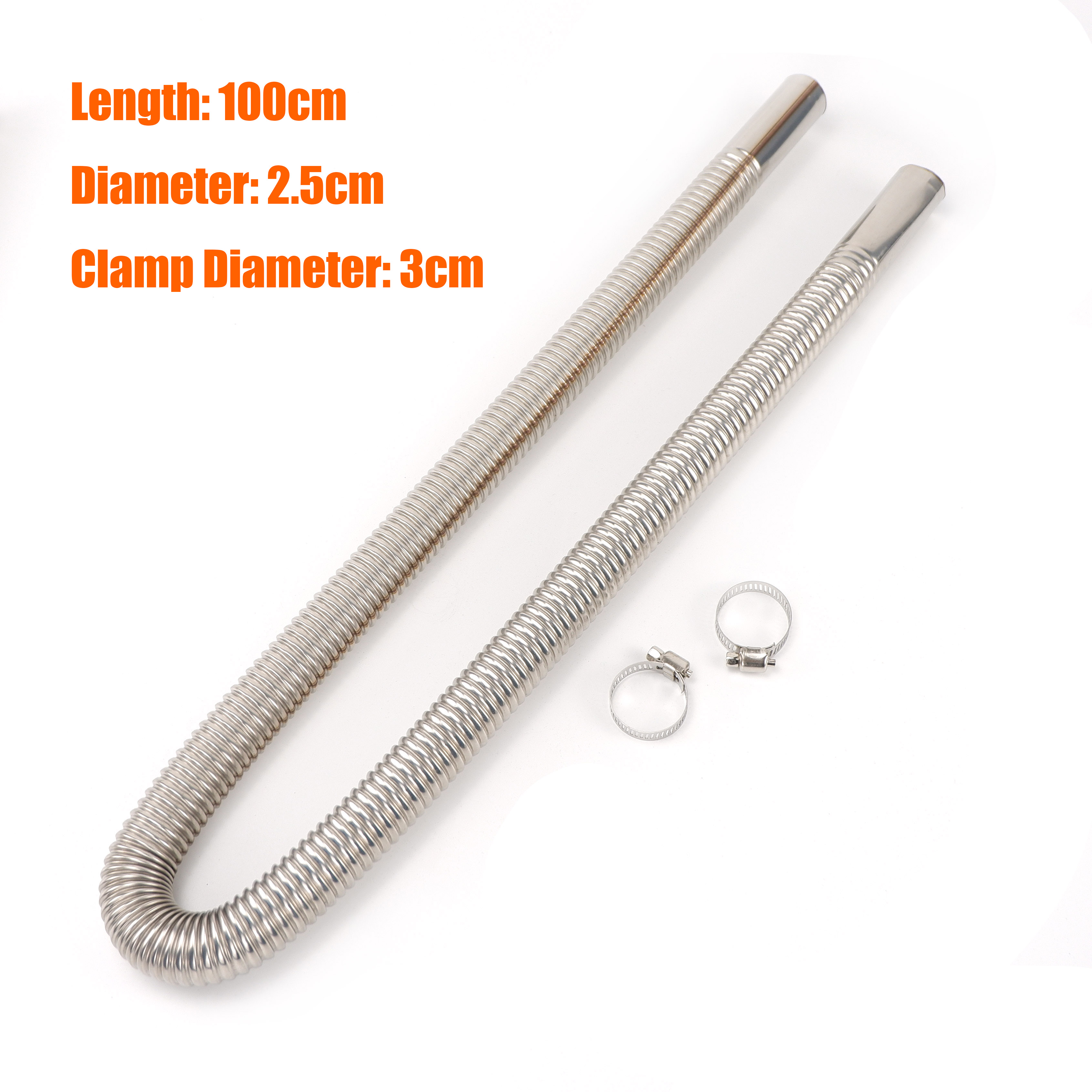 60cm 100cm 120cm 150cm 200cm 250cm 300cm Air Diesel Standkachel Rvs uitlaatpijp Buis Gas Vent Slang Auto Vrachtwagen VAN: Geel