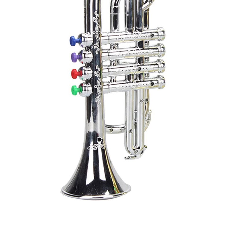 Trompette 4 tons 4 touches colorées, jeu de Simulation, Mini Instruments à vent musicaux pour enfants, jouet de fête d&#39;anniversaire