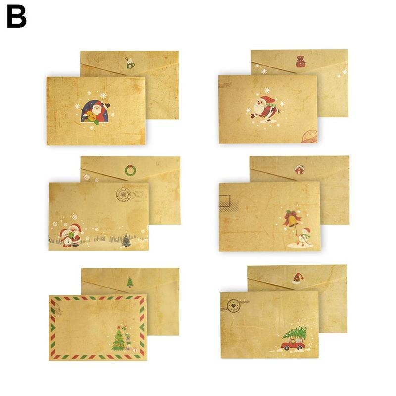 Christmas Series Vintage Brown Kraft Paper Writing Paper Letter Paper Wedding Birthday Party Invitation Paper Envelope: B