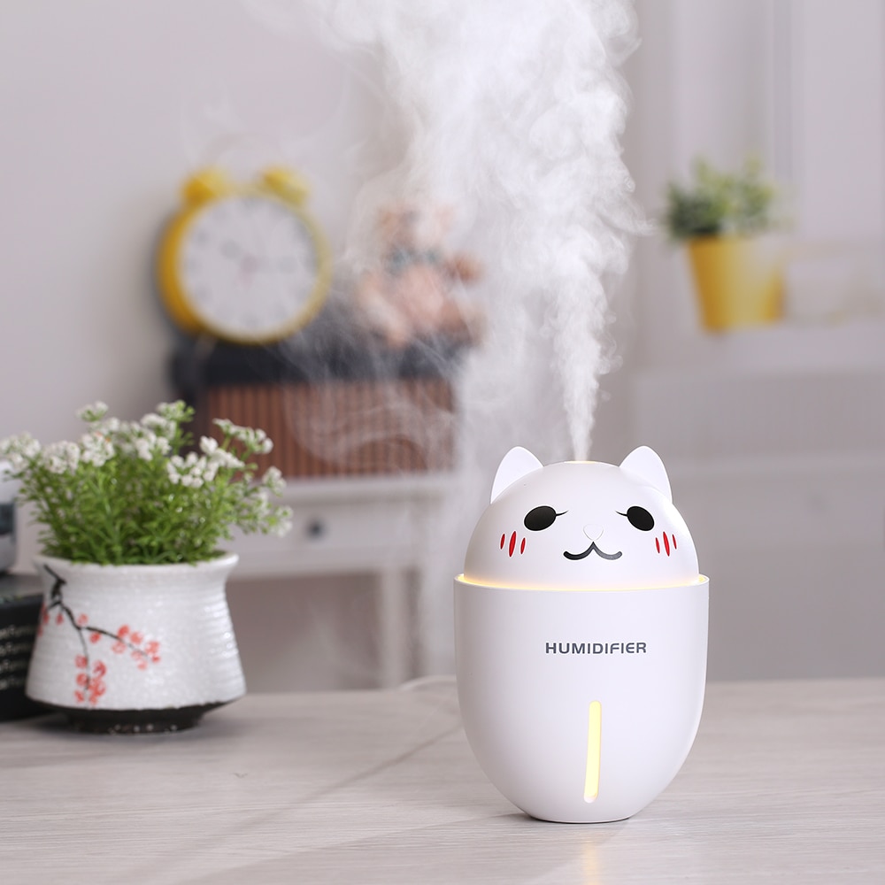 3 i 1 320ml usb luftfukter ultralyd kul-tåke bedårende kjæledyr mini luftfukter med ledet lys mini usb vifte