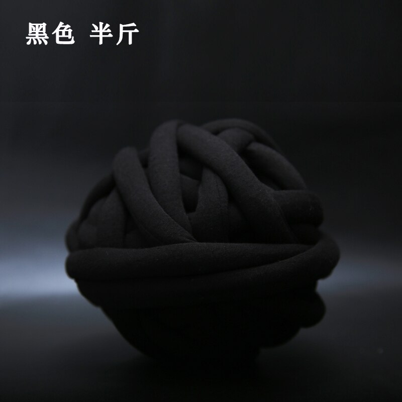 Super Grof Wol Gevulde Katoen Kern Garen Diy Hand-Gebreide Deken Materiaal Merino Wol Alternatieve Huisdier Vriendelijke 500G: Black / 250g