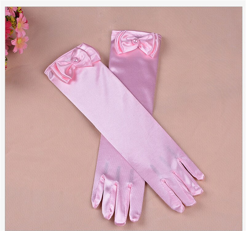 Gants longs en Satin Stretch pour enfants | 1 paire, nouvelle , gants de soirée d'opéra, accessoires pour vêtements de pour filles