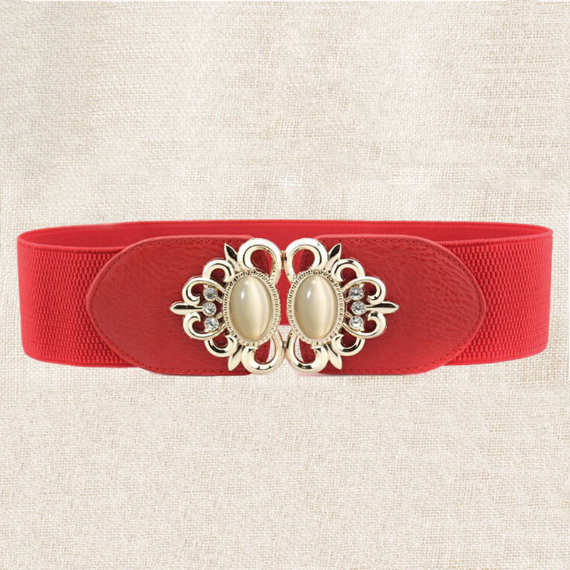 Chuangdi 4 Pieces Women Vintage Wide Waist Belt Black Belt For Dress Elastic Stretch Retro Waistband For Jeans Pants(Rustic Style) At Women's Clothing Store - View #11