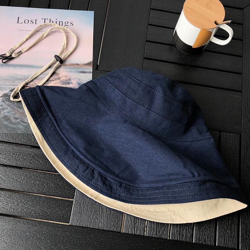 Cokk Zomer Hoeden Voor Vrouwen Dames Visser Cap Brede Rand Floppy Hoed Vrouwelijke Strand Zonnehoed Zonnehoed Suncreen Koreaanse stijl: Blauw