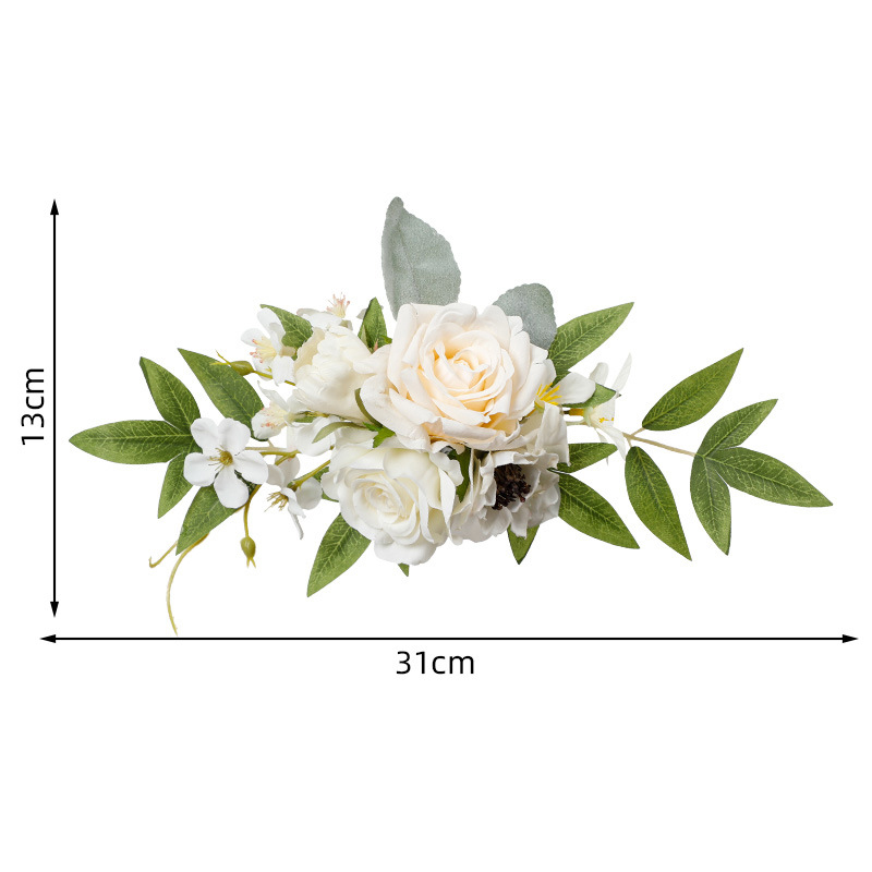 Yannew Pre-made Pink White Cake Topper Flowers Rustic Wedding Cake Decoration for Baby Shower Birthday Party Wedding Supplies