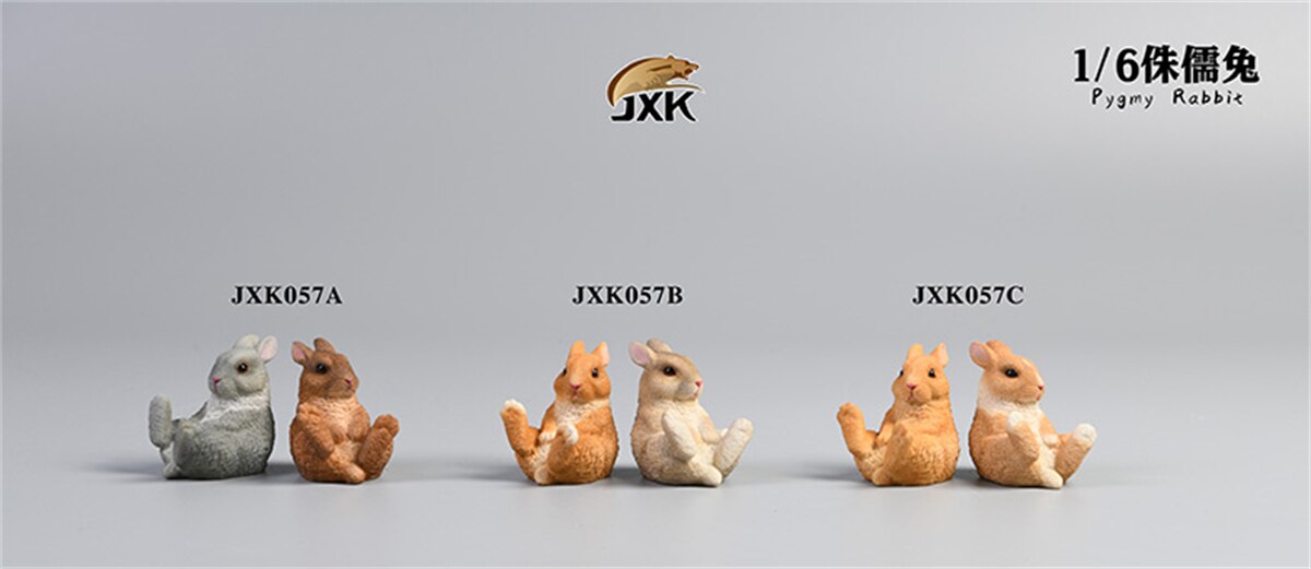 Jxk 1:6 Schaal Pygmy Konijn Figuur Leuke Dier Mini Model Collector Kids Toy Desktop Decor Handgemaakte Pop ornamenten Unisex