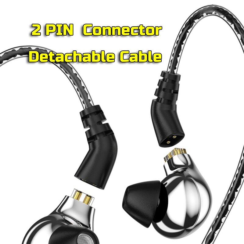 Blon BL-03 Hifi Eearphones 10Mm Carbon Nanobuis Diafragma Dd Driver 32Ω 3.5Mm Plug Chifi Oordopjes W/Afneembare kabels, BL03
