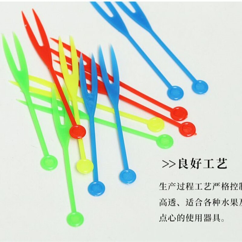 Aixiangru 8cm Kunststoff OK Obst Gabel Geschirr Kunststoff Gabel Einweg Geschirr Bar Tools Einzigen Farbe/Transparent 3500 stücke