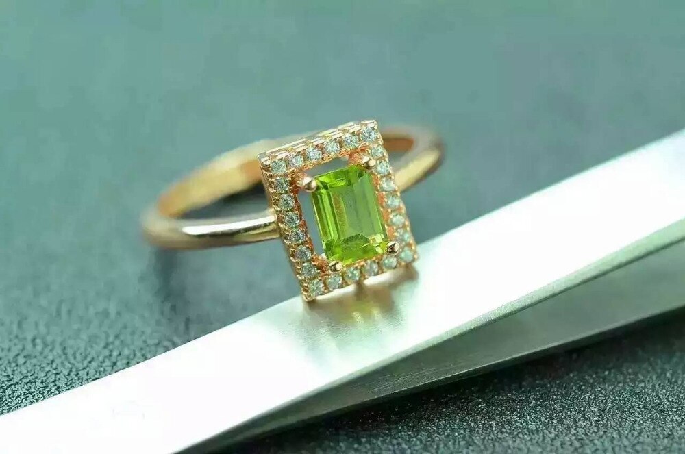 Fedeltà naturale peridot 925 sterlina d'argento Ciondolo anello Squisito impostato di gioielli naturale di limone Felice pietra preziosa bene gioielleria donne