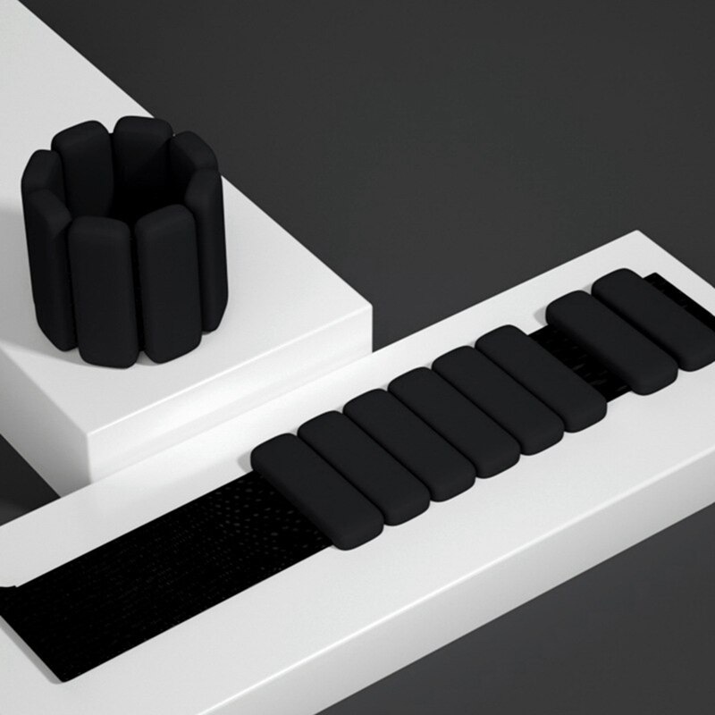 450g*2pcs Running Yoga Dancing Sports Training Fitness Wrist Silicone Bracelet Weight Bangle Bracelet Jogging 11 Color Dynamic: 1 pair black