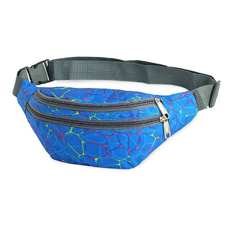 Vrouwen Fanny Pack GLRSBUTY Mode Mannen Taille Tas Kleurrijke Travel Bum Riem Tas Telefoon Rits Pouch Packs: Blue