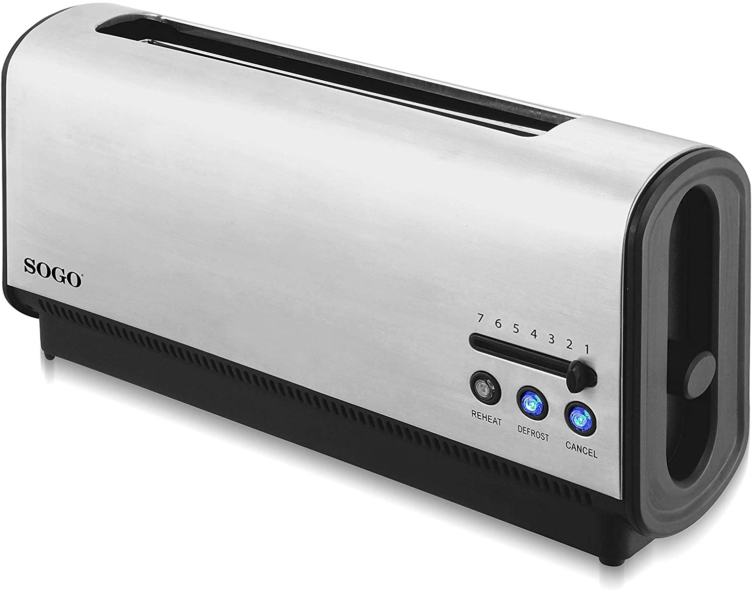 SOGO – grille-pain de luxe à 2 bandes, 3 fonctions, 7 niveaux de contrôle de la température, plateau de reconnaissance amovible, LED