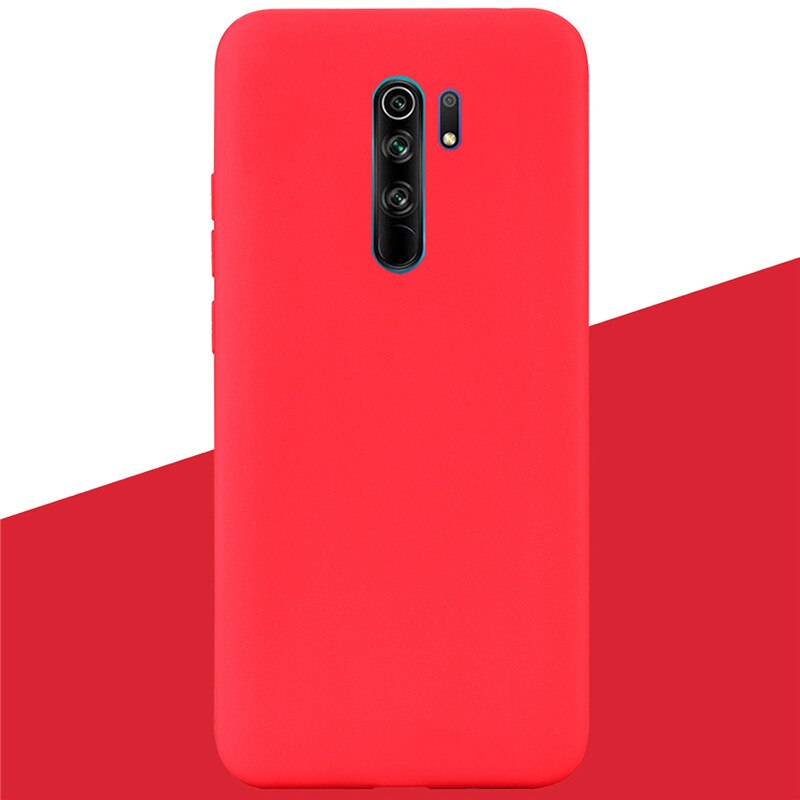 Silicone Case For Redmi 9 Case Soft Silicone Back Cover TPU Case on For Xiaomi Redmi 9 Redmi9 TPU For Xiaomi Redmi 9 Phone Cases: 3 Red