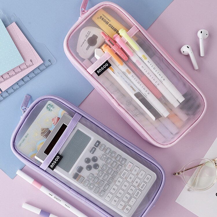 Astuccio trasparente a rete per astuccio per penne trasparente per scuola