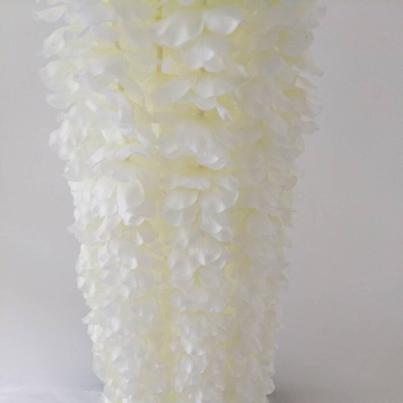 20/50 100Cm Kunstmatige Simulatie Hydrangea Orchidee Wisteria Bloem String Voor Diy Bruiloft Boog Vierkante Rotan Muur Opknoping Mand: 50 Pieces / Melkwit