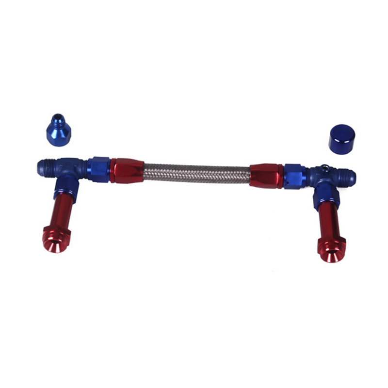 Carb Braided Fuel Line-8 Braided Stainless Steel Carburetor Dual Inlet Line Kit X66