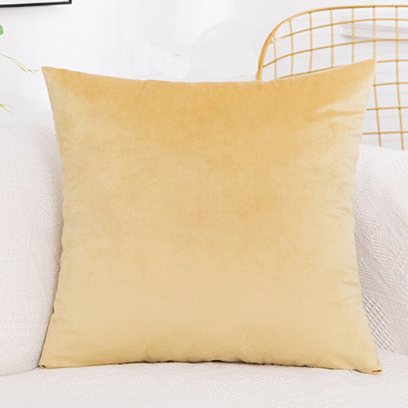 Velvet Cushion Cover Pillowcase Solid Color Pillow Case Decor Sofa Throw Pillows Room Pillow Cover Decorative 60x60: camel19