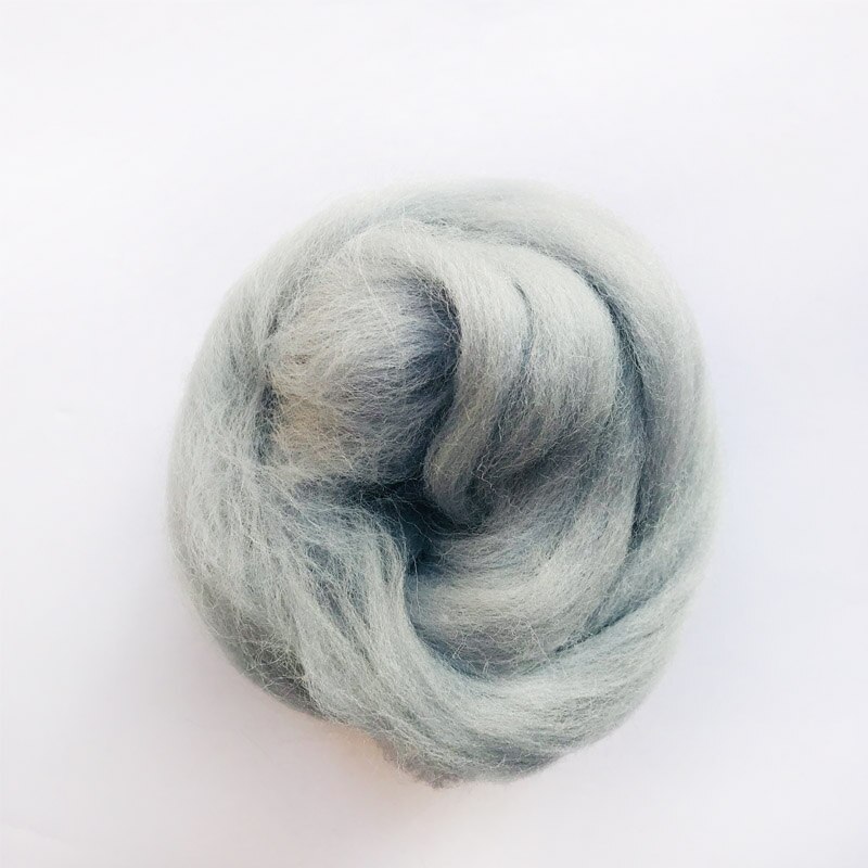 10/50/100g Light Blue Series Wool Fibre Flower Animal Toy Wool Roving Needle Felting Handmade Spinning DIY Craft Materials Tool: 78 / 10g