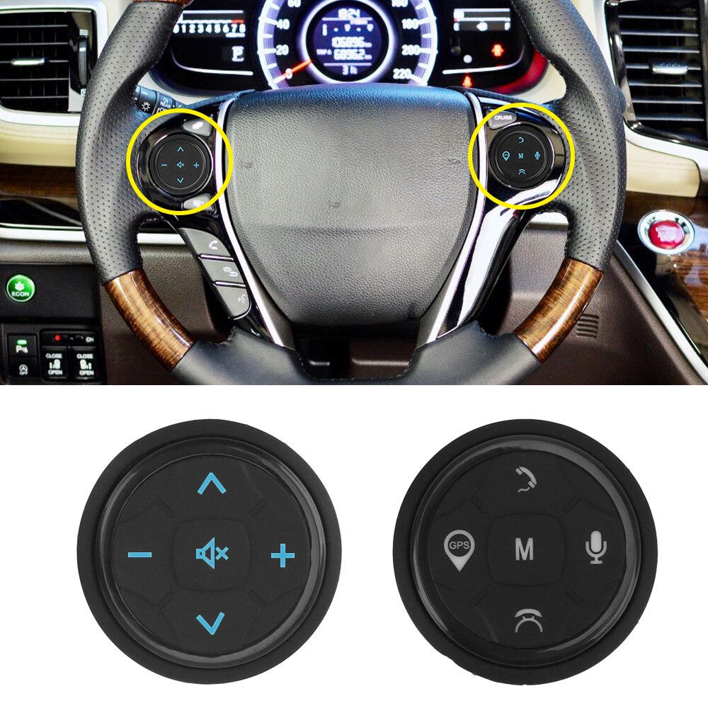 Control remoto Universal para coche, accesorios para coche, música, navegación GPS, botones de Control remoto, 10 teclas, controlador de volante para coche inalámbrico