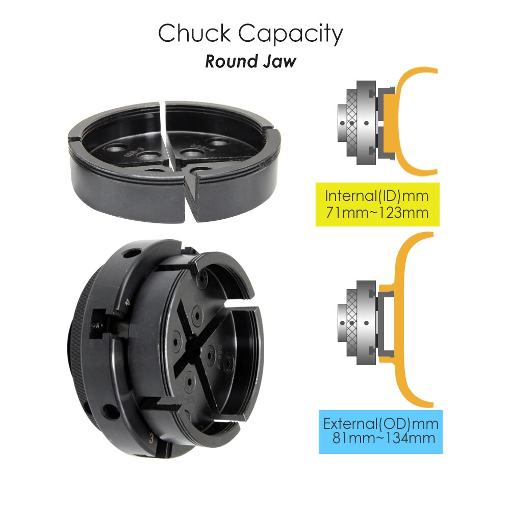 Woodworking Lathe Chuck Wood Spin Chuck Self-centering Linkage Bevel Gear Chuck Round Claw 4 Four-jaw Chuck